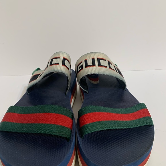 GUCCI BEDLAM SLINGBACK PLATFORM WEDGE SANDALS - Picture 2 of 5